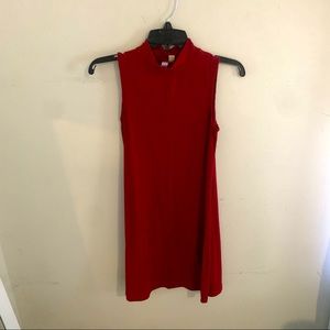 Alya Red High Neck Tank Top Dress
